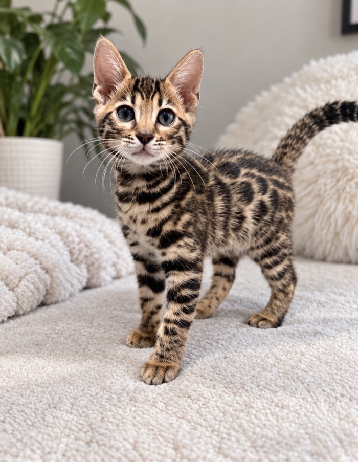 Brown spotted female Bengal kitten